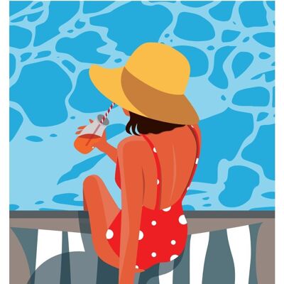 Deco edition: Woman by the pool