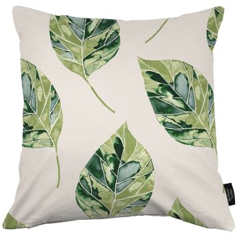 Coussins en coton imprimé floral vert forêt de feuilles 1