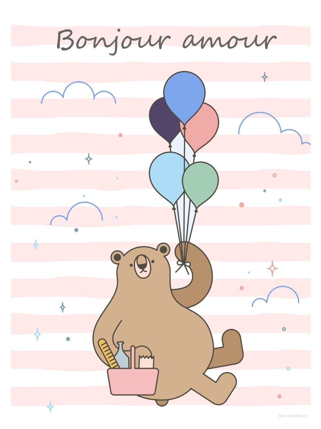 Edizione decorativa 30 cm x 40 cm: Orsetto palloncino 30x40 cm