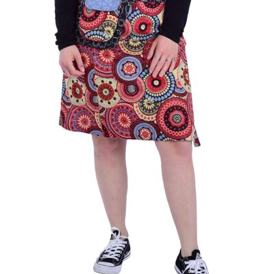 Sunsa women's skirt, knee-length summer skirt, wrap-around skirt, reversible skirt, 2 in 1, adjustable size