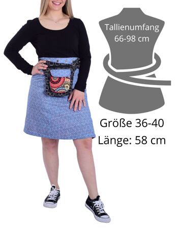 Jupe femme Sunsa, jupe d'été longueur genou, jupe portefeuille, jupe réversible, 2 en 1, taille ajustable 4