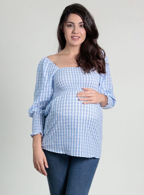 Blusa Cuadro Vichy Con Smock