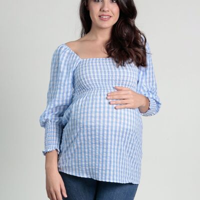 Blusa Cuadro Vichy Con Smock