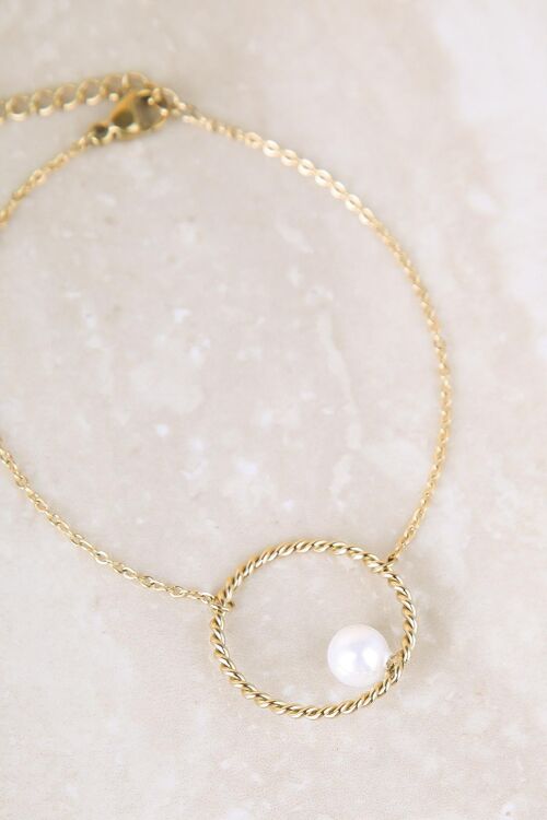 Bracelet chaîne cercle avec perle