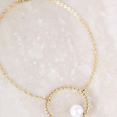 Circle chain bracelet with pearl
