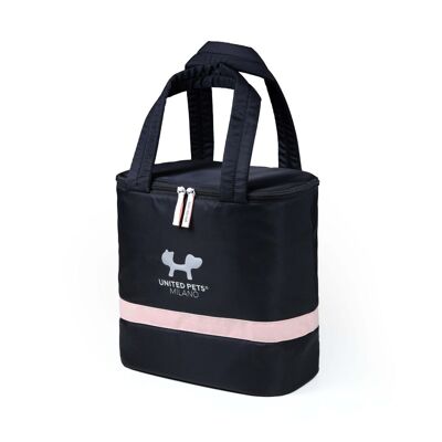 Eco-friendly travel bag with pink trolley strap