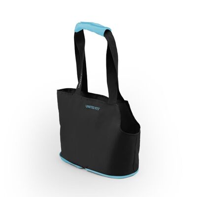 Folding carrier bag with blue safety carabiner