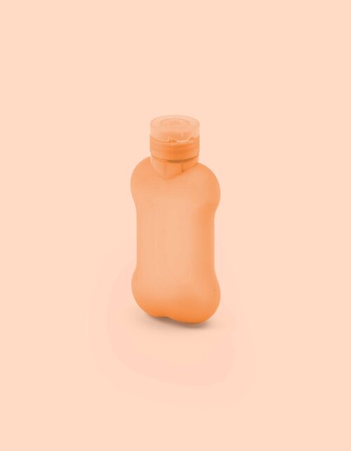 Bottiglietta di design lava pipì in morbido silicone arancione