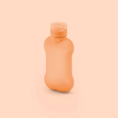 Bottiglietta di design lava pipì in morbido silicone arancione