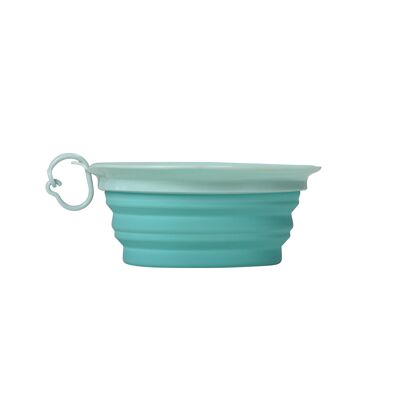 Bol de voyage pliable pour nourriture et eau aigue-marine