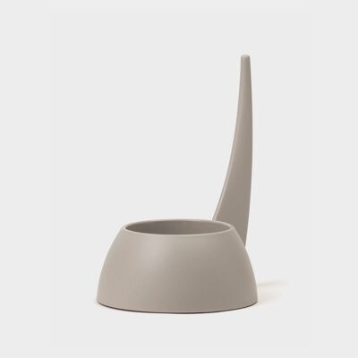 Narrow bowl for dogs with gray non-slip long ears