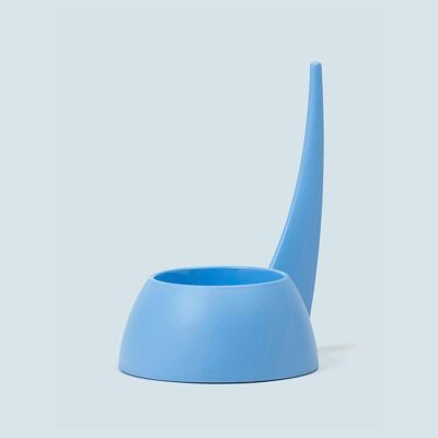 Narrow bowl for dogs with light blue non-slip long ears