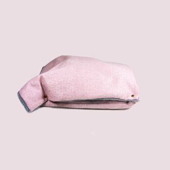 Coussin moelleux avec couverture amovible doublée de fourrure rose 3