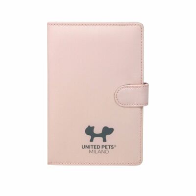 Document holder for health booklet with 2 pink internal pockets