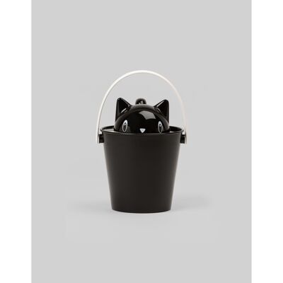 Cubo de croquetas ecológico con espátula negra