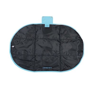 Tapis matelassé pliable portable pour chiens bleu clair