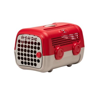 Made in Italy rigid pet carrier with red hygienic mat