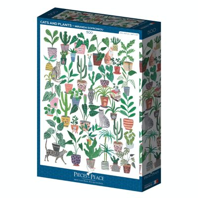 Cats and Plants - 500 Piece Jigsaw Puzzle
