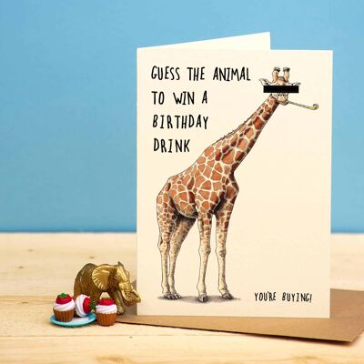 Tarjeta de cumpleaños de jirafa - Tarjeta de cumpleaños - Divertida
