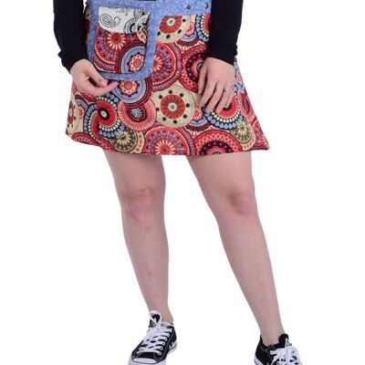Sunsa women's skirt, mini skirt, summer skirt, wrap skirt made of airy cotton, 2 designs skirts in one, size adjustable, woman clothing, birthday gift for women, boho