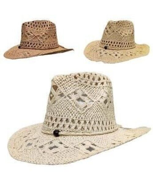 Amplio Sombrero de Papel Talla Única Mujer. Playa y Piscina