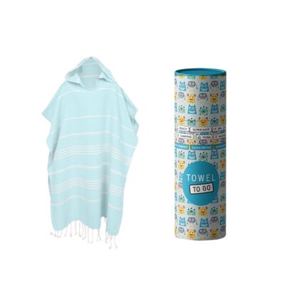 Towel to Go Ipanema Kids Poncho Blue, mit Recycelter Geschenkbox