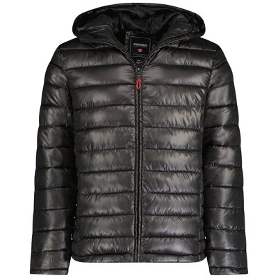 Men's Lightweight Down Jacket With Side Pockets CALCUTTA HOOD BLACK MEN 096 MCK BS