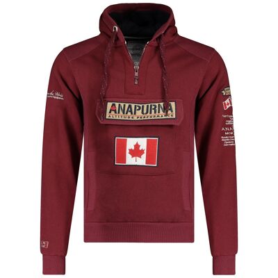 Felpa con cappuccio da uomo GYMANA BURGUNDY MEN 100 MCK
