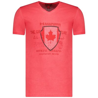 Herren-T-Shirt mit kurzen Ärmeln und V-Ausschnitt JOVKANA RED SS MEN 100 MCK