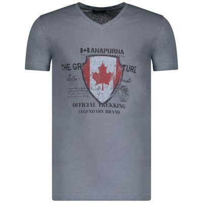 Herren-T-Shirt mit kurzen Ärmeln und V-Ausschnitt JOVKANA D-GREY SS MEN 100 MCK
