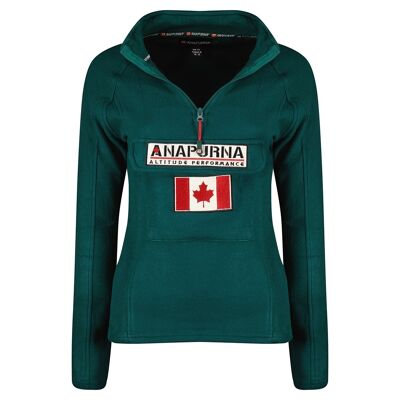 Damen-Fleece mit Kängurutasche TYMCLASSANA HZ DARK GREEN LADY 235 MCK