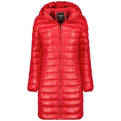 Parka ligera larga con capucha para mujer ADA HOOD LONG RED LADY 096 MCK