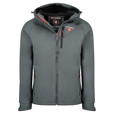 Softshell-Mann mit Kapuze TAKITO HOOD DARK GREY ANA MEN 250 MCK