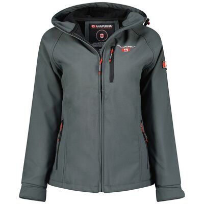 Softshell Mujer Con Capucha Ajustable TACER GRIS OSCURO ANA LADY 250 MCK