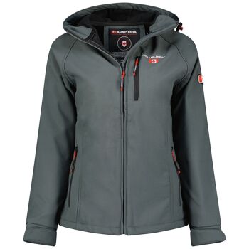 Softshell Femme Avec capuche Reglable TACER DARK GREY ANA LADY 250 MCK 1