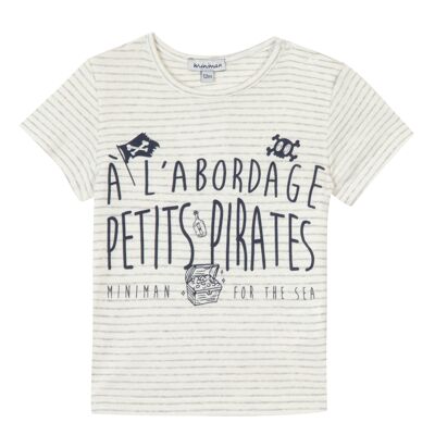 T-shirt manches courtes rayé motif imprimé#2U10021|21