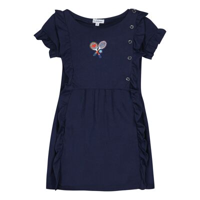 Robe manches courtes à volants en maille Oeko-Tex®#2W30514|04|8A-12A