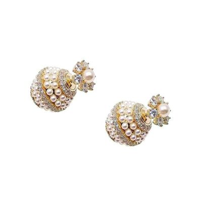 Handcrafted Pearl ball earrings with 925 sterling silver