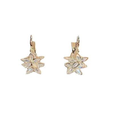 Earrings with crystal flowers