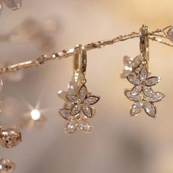 Boucles d'oreilles avec fleurs en cristal 2