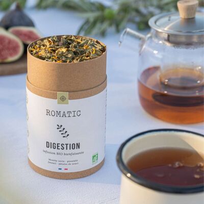 DIGESTION organic infusion 30 g - spearmint - Dandelion - Fennel · Marigold petals