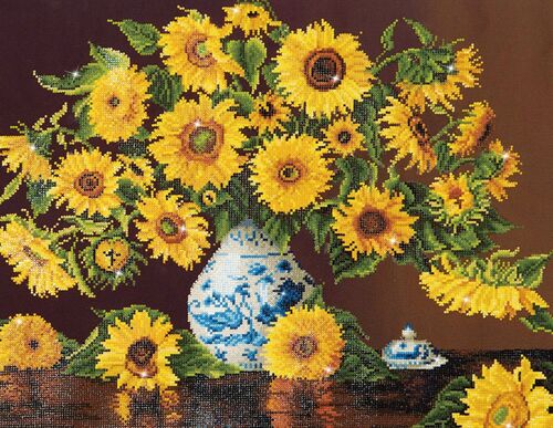 Sunflowers in a China Vase