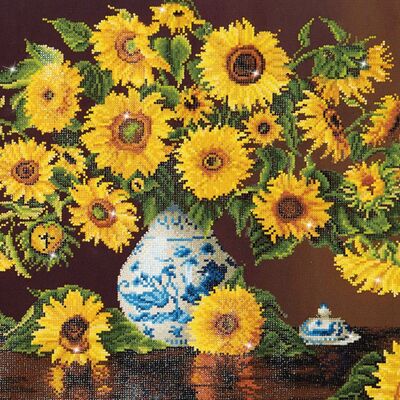 Sunflowers in a China Vase