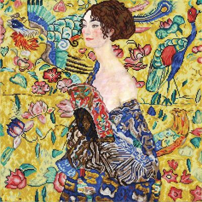 Dama con abanico (después de Klimt)