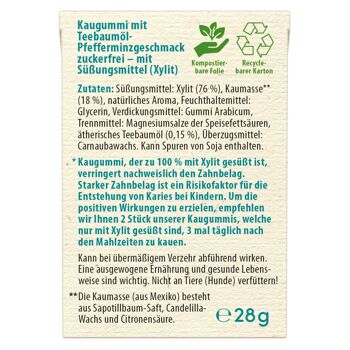 Birkengold Natural Chewing-Gum Tea Tree Oil Menthe 20 pcs. 2