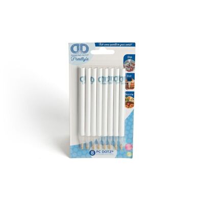 DD Bulk Pack Stylus blancos con logotipo DD azul