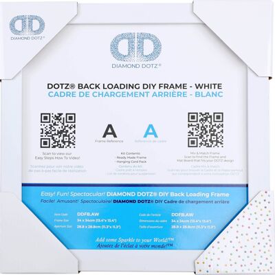 BACK LOADING FRAME A WHITE - 34.00 x 34.00 cm