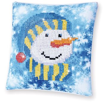 Oreiller bonnet bonhomme de neige