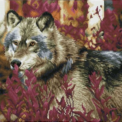 Loup d'automne - Kit pré-encadré