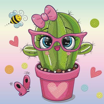Bonita en cactus rosa